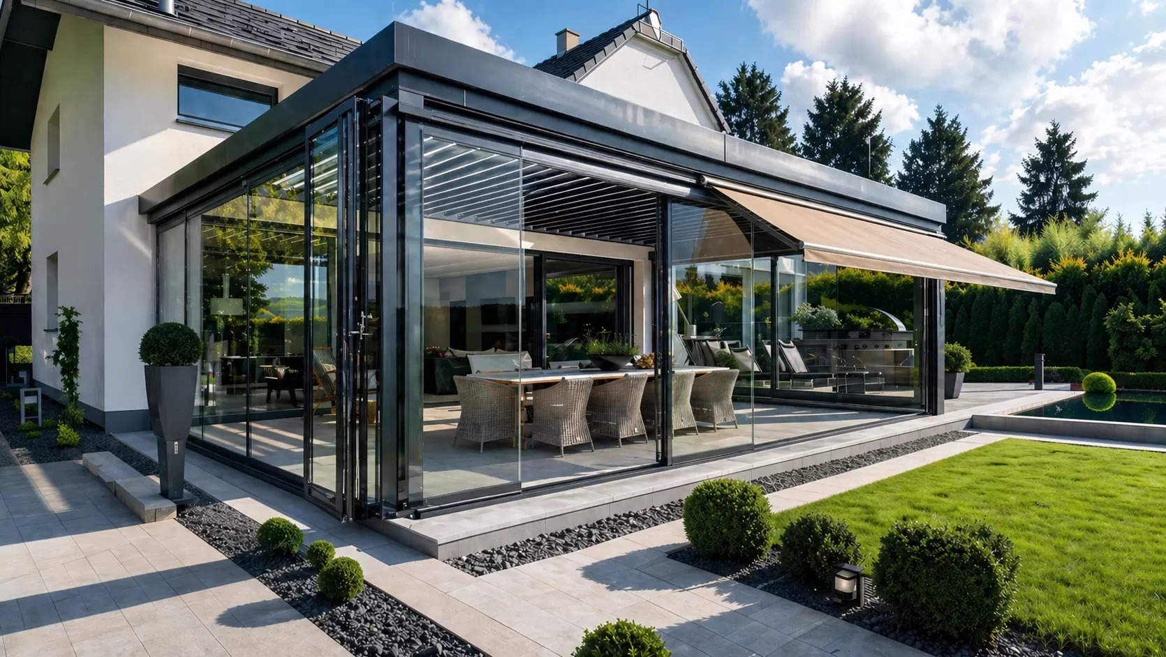 Integration points for glass doors, guillotine windows, or screens