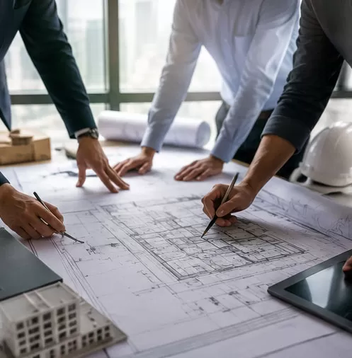 Coordination with architects, contractors, and consultants